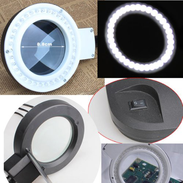 Desktop Magnifying Glass With Light Table Lamp